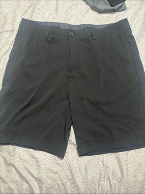 BCG Men's Black Flat-Front Performance Shorts